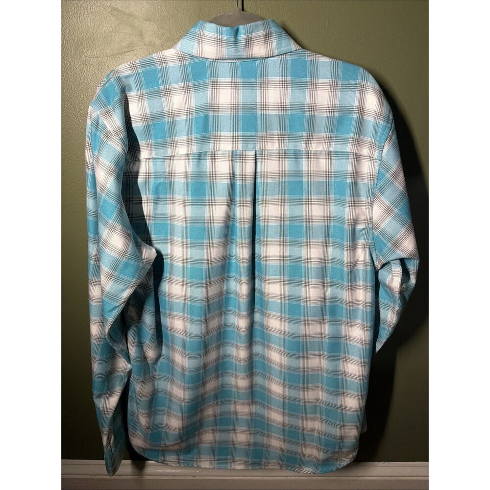 NWT Dixxon Flannel Shirt Men’s Large YORK Blue Plaid Button Up Long Sleeve - Picture 5 of 5